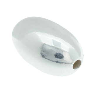 Pallo, ovaali, sileä 19 x 12 mm, 925 hopea