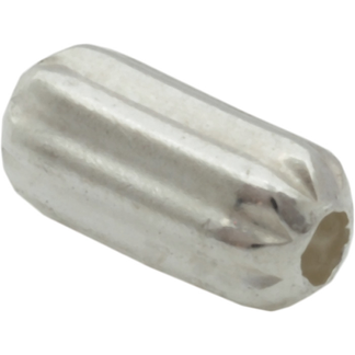 Ovaali sylinteri, rihlattu, 6 x 3 mm 925 hopea