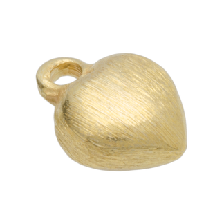 925 Anheng hjerte 6 x 7,5 mm mattstripet forgylt