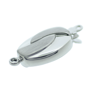 925 Collierlås oval 14 x 10 mm mønster rhodinert