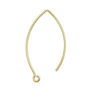 925 Ørekrok enkel oval 40 mm forgylt