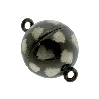925 Collierlås kule 10 mm svart mønster magnet