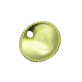 925 Løv trådkant 18 mm 1 hull forgylt