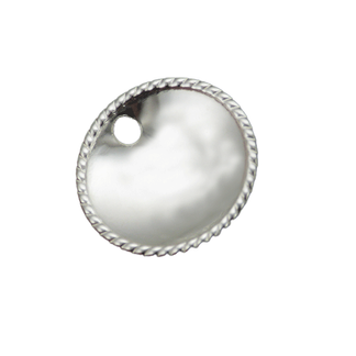 925 Løv trådkant 18 mm 1 hull hvit håndlaget