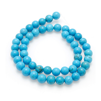 Turkos blå, 40cm collier, 6 mm