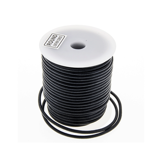 Lærtråd rund svart 3,0 mm 25 meter