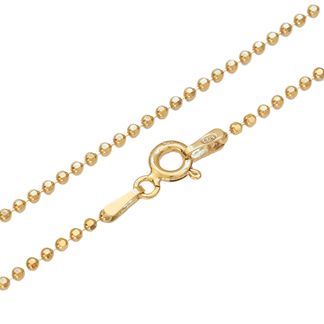 925 Kulkedja facetterad 1,5 mm längd 60cm Förgylld