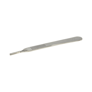 Kirurgin veitsen varsi, skalpelli, metallia, 13 cm