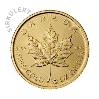 1/2 oz Sirkulert Maple Leaf Gullmynt