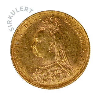 Sirkulert Britisk Sovereign Gullmynt