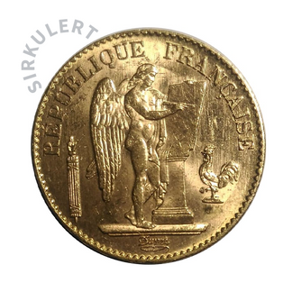 Sirkulert Fransk 20 Franc Gullmynt