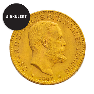 Sirkulert Svensk 10 Kronor Gullmynt