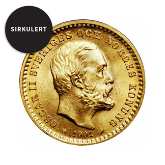 Sirkulert Svensk 5 Kronor Gullmynt