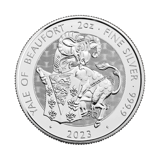 2 oz Tudor Beasts Yale of Beaufort Sølvmynt 2023
