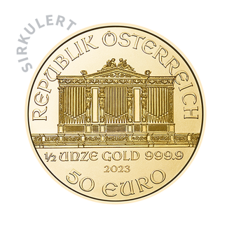 1/2 oz Sirkulert Wiener Philharmoniker Gullmynt