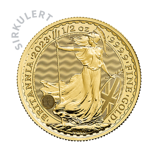 1/2 oz Sirkulert Britannia Gullmynt